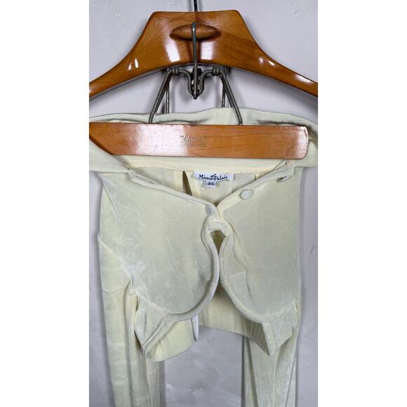 Mirror Palais Underwire Crop Top - White Corset-Inspired Bustier (XS) - Picture 5 of 10